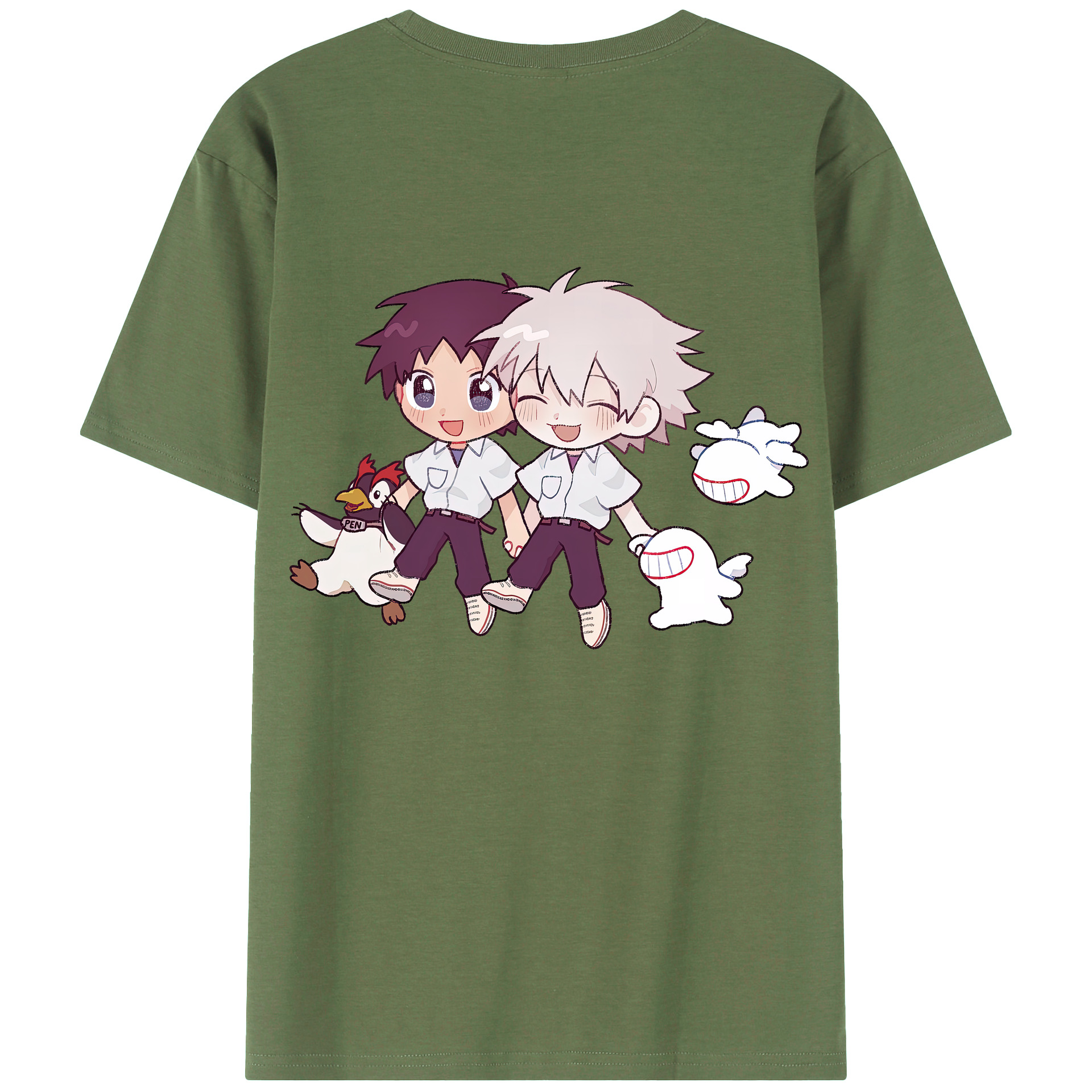 （画像用） EVA 新世紀エヴァンゲリオン 綿100％ メンズ半袖Tシャツ（バックプリント） 通気性